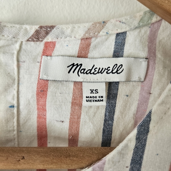 Madewell rainbow striped button back blouse - Picture 2 of 6